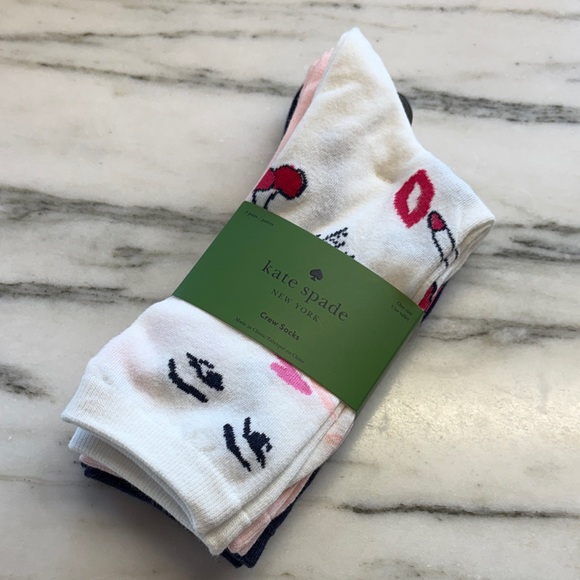 kate spade Accessories - Kate Spade NWT 3 Pack Crew Socks
